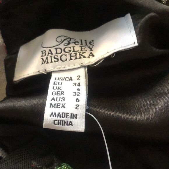 Belle Badgley Mischka Shauna SZ 2 Cold-Shoulder Embroidery Dress NWT - Picture 8 of 10